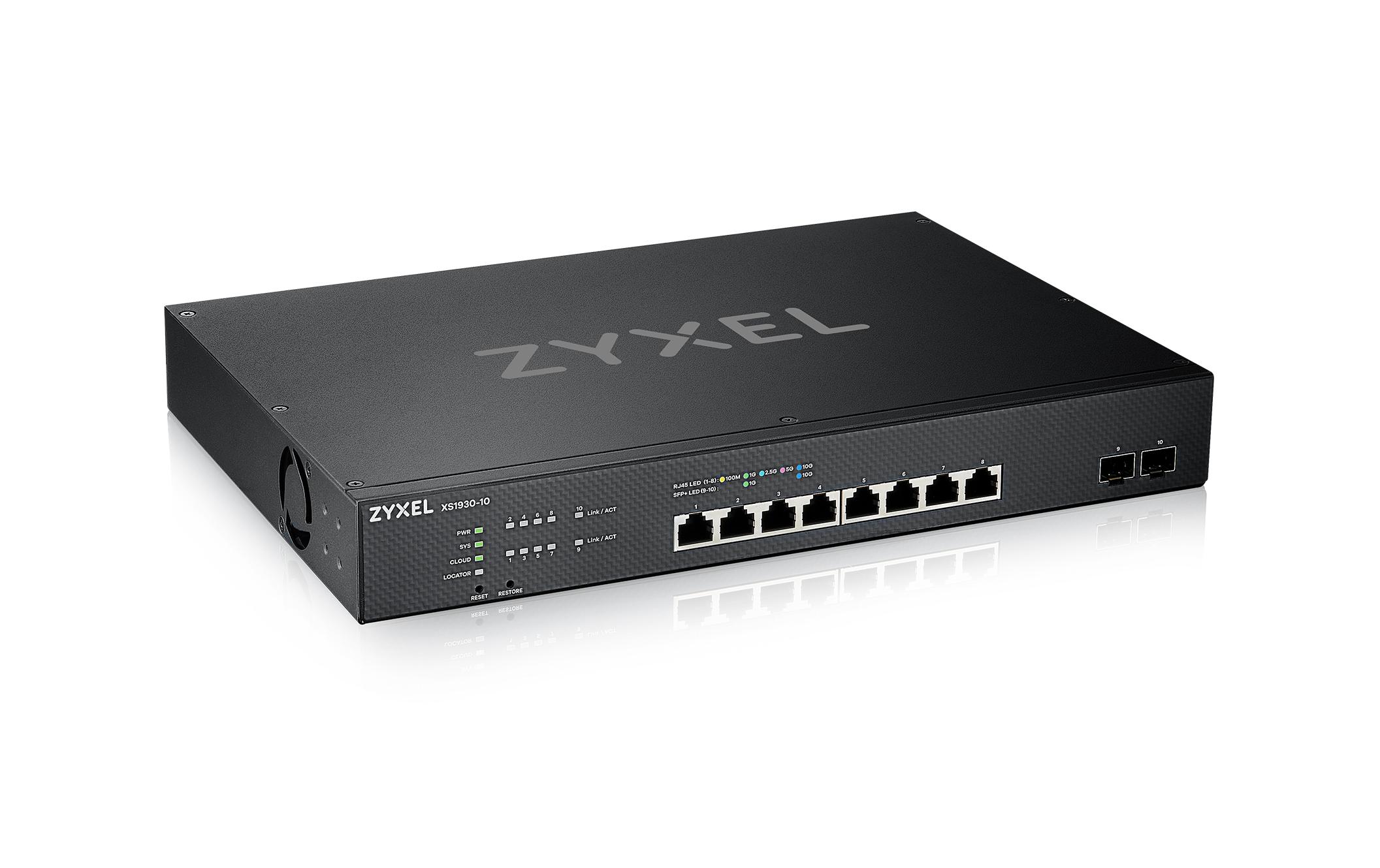 Switch XS1930-10 10 Port<br>Smart Managed Multi-Gigabit Switch (2x 10 GbE SFP+ Ports, 8x 10 GbE RJ-45 Ports)