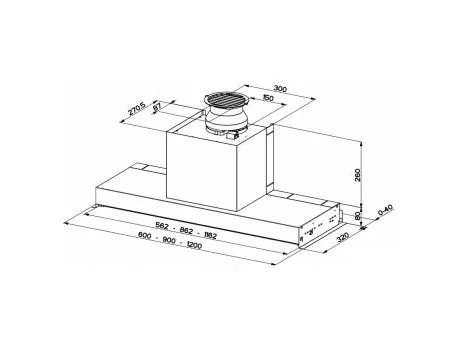 FABER S.p.A. IN-NOVA SMART X A60, 360 m³/t, Aftræk/Recirkulerende, E, A, C, 68 dB