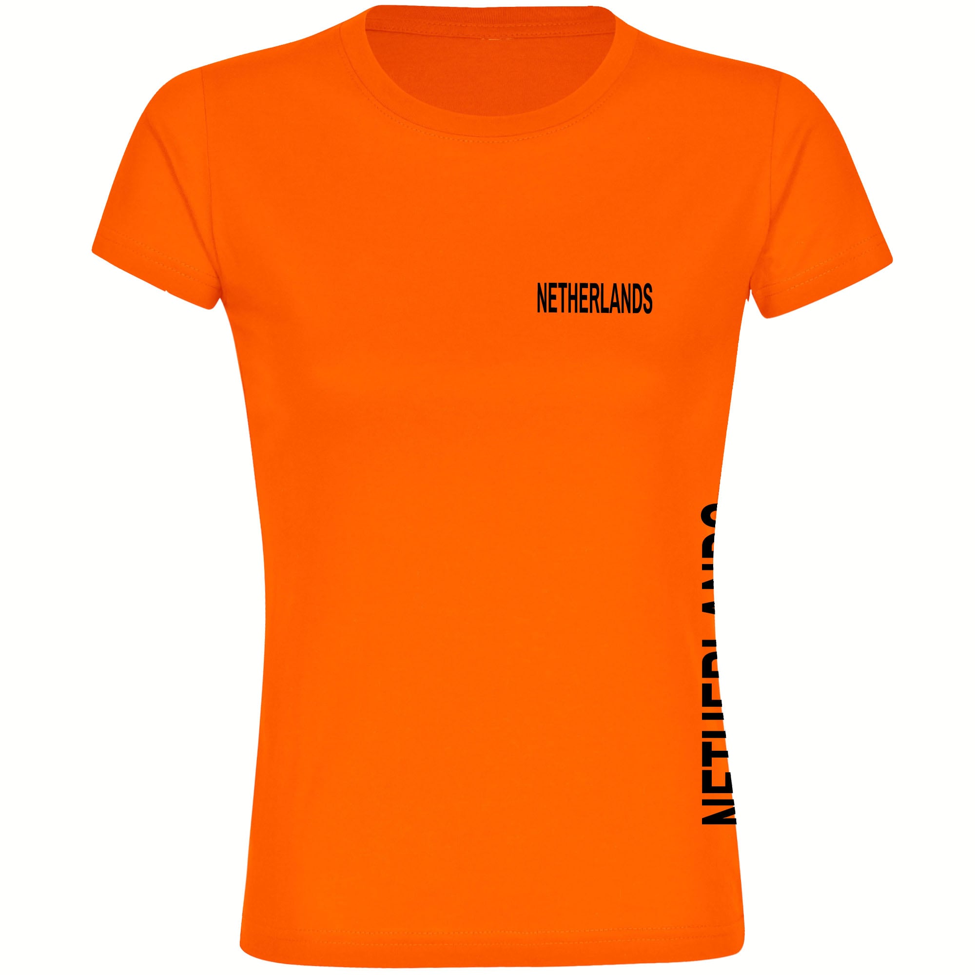 multifanshop® Damen T-Shirt- Netherlands - Brust & Seite - Druck schwarz