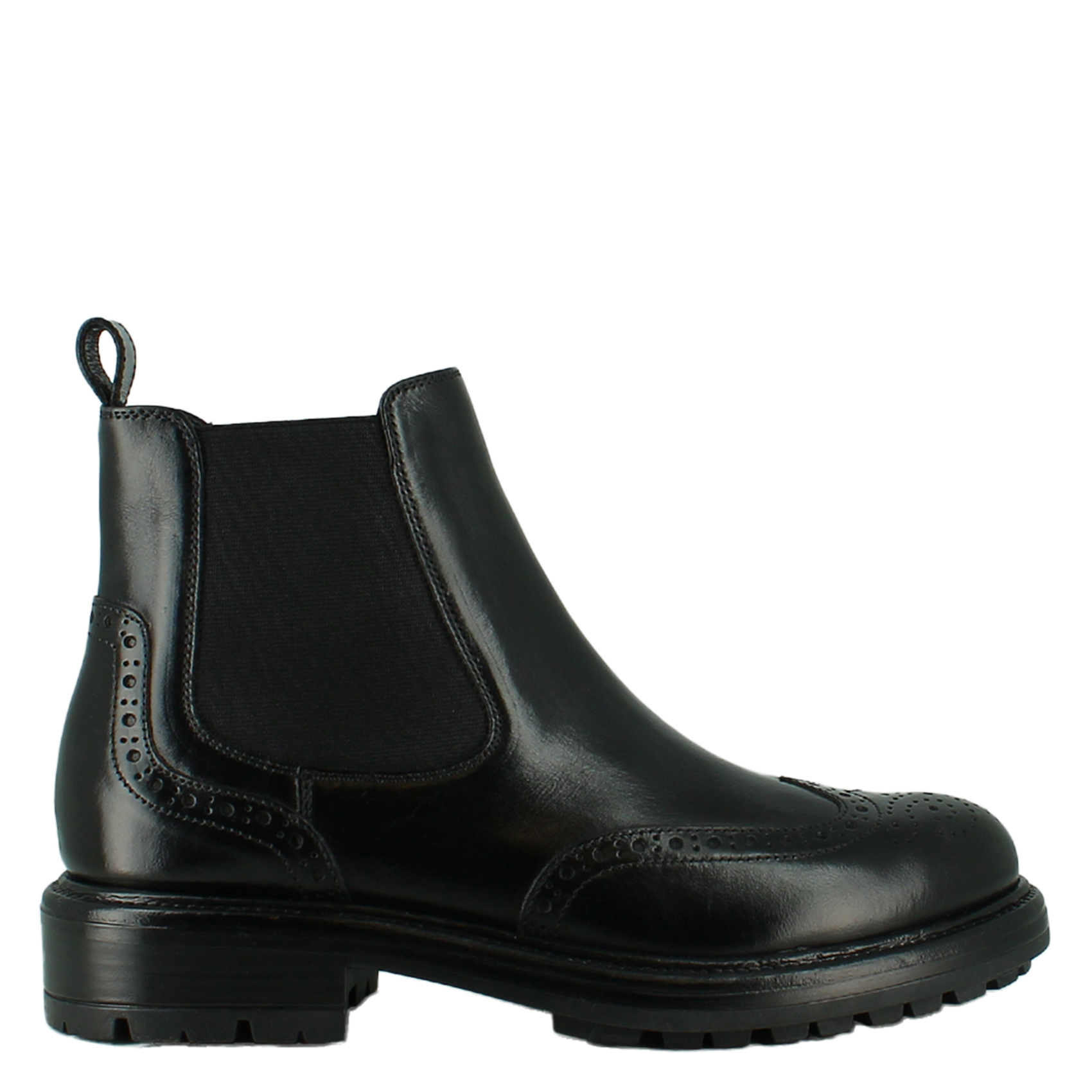 CELIA - Boots à semelles crantées en cuir | Noir