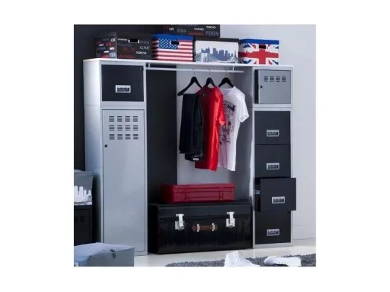 Armoire de rangement métal 1 porte Aluminium
