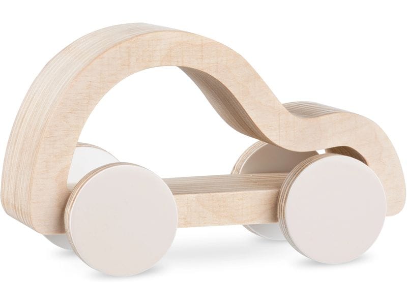 Milin Spielzeugfahrzeug Auto mit beweglichen Rädern Orange Hochwertiges Schiebeauto aus Holz