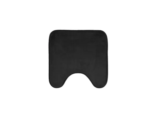 Tapis contour WC en microfibre unie - Noir - 45 x 45 cm