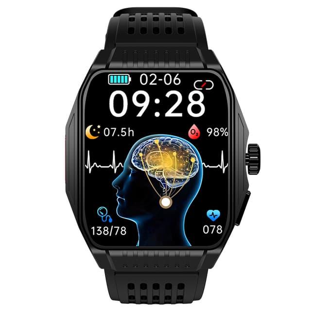 Smartwatch med søvnhjælp, EKG, Bluetooth-opkald Sort