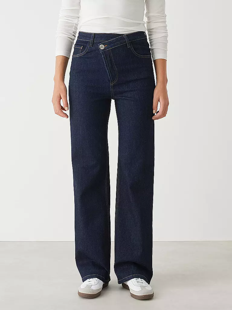 OPUS Jeans Wide Leg MARLI CRISSCROSS dunkelblau