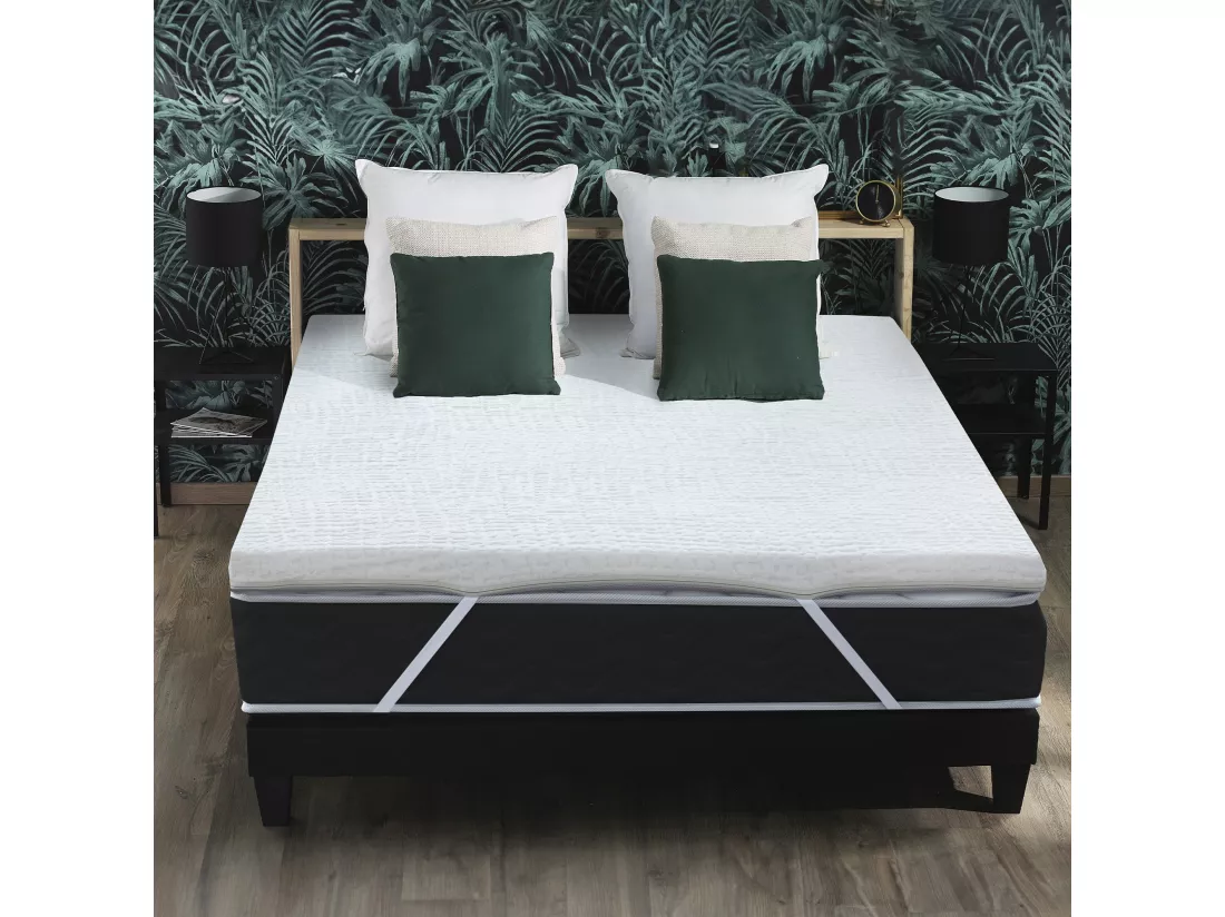 Surmatelas déhoussable Latex 60 kg 3 zones de confort Dimensions - 140 x 190 cm