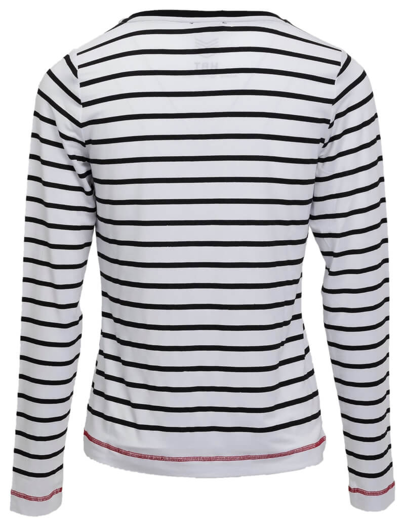 HBT BASICS - JUSTINE T-SHIRT MANCHES LONGUES MODAL CHEVRONS RAYÉ