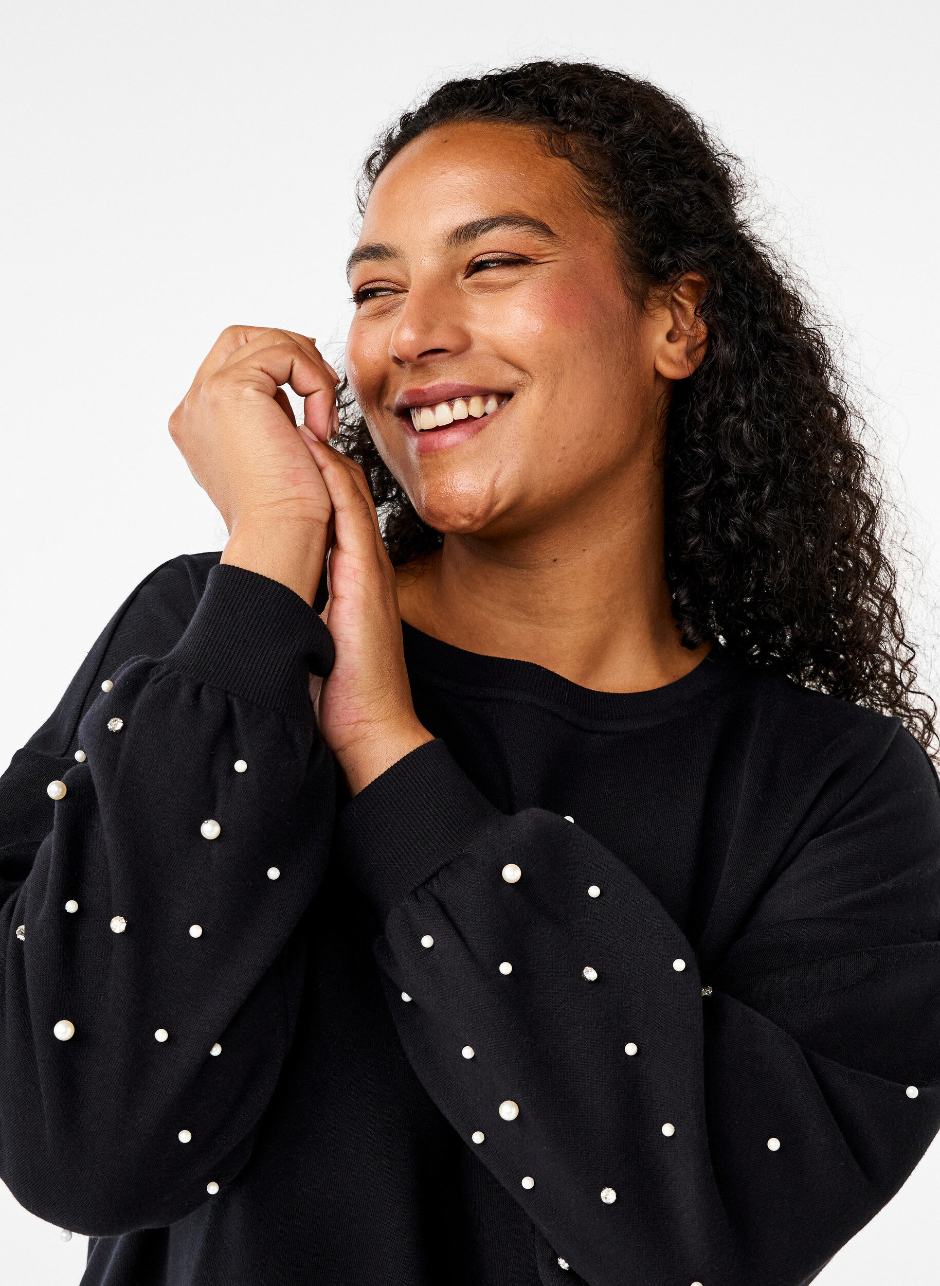 Sweatshirt med perler