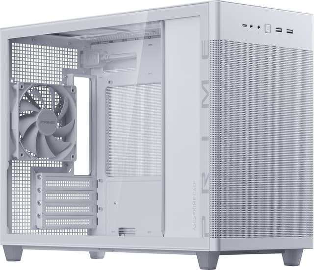 ASUS Prime AP201 TG MicroATX/MiniITX PC-kabinet (hvid)