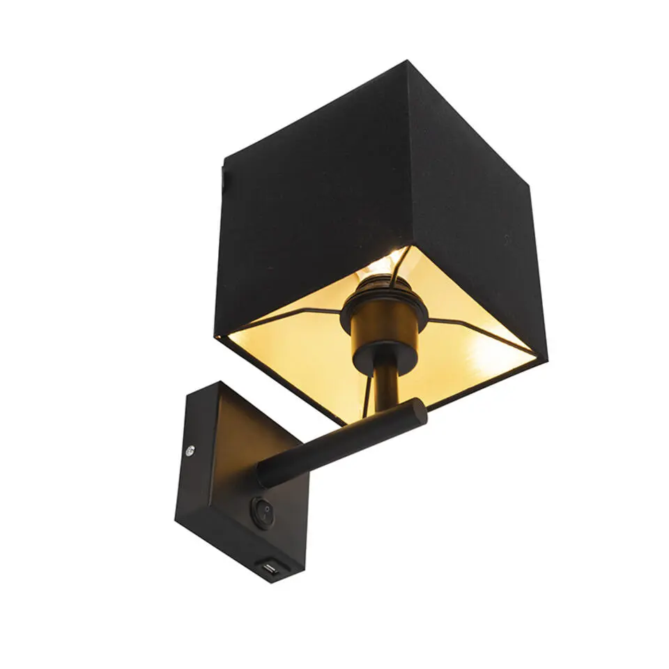 Qazqa wandlampen combi zwart e27