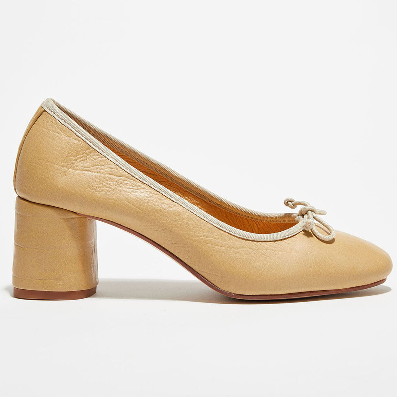 Quartier Latin Ballerines en Cuir Charlie jaunes - Talon 6 cm