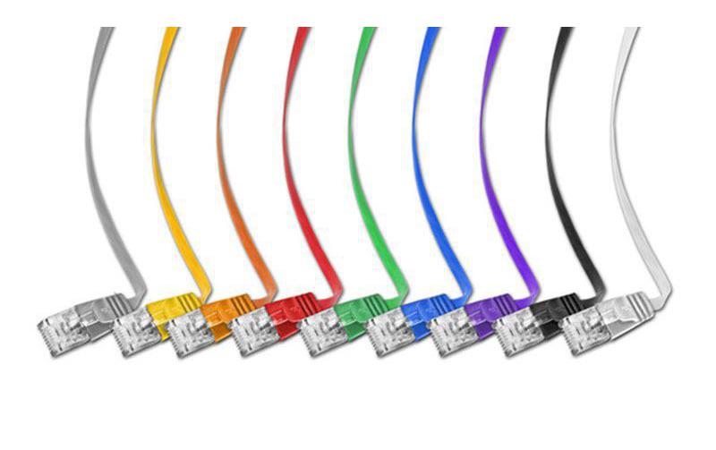 Slimpatchkabel RJ-45 - RJ-45, Cat 6, UTP, 7.5 m, RotUnscreened/Unshielded Twisted-Pair-Kabel (UTP) mit Klinkenschutz