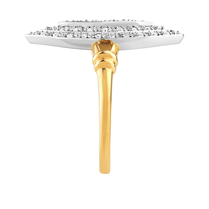 Bague 2 ors 750 marquise diamants