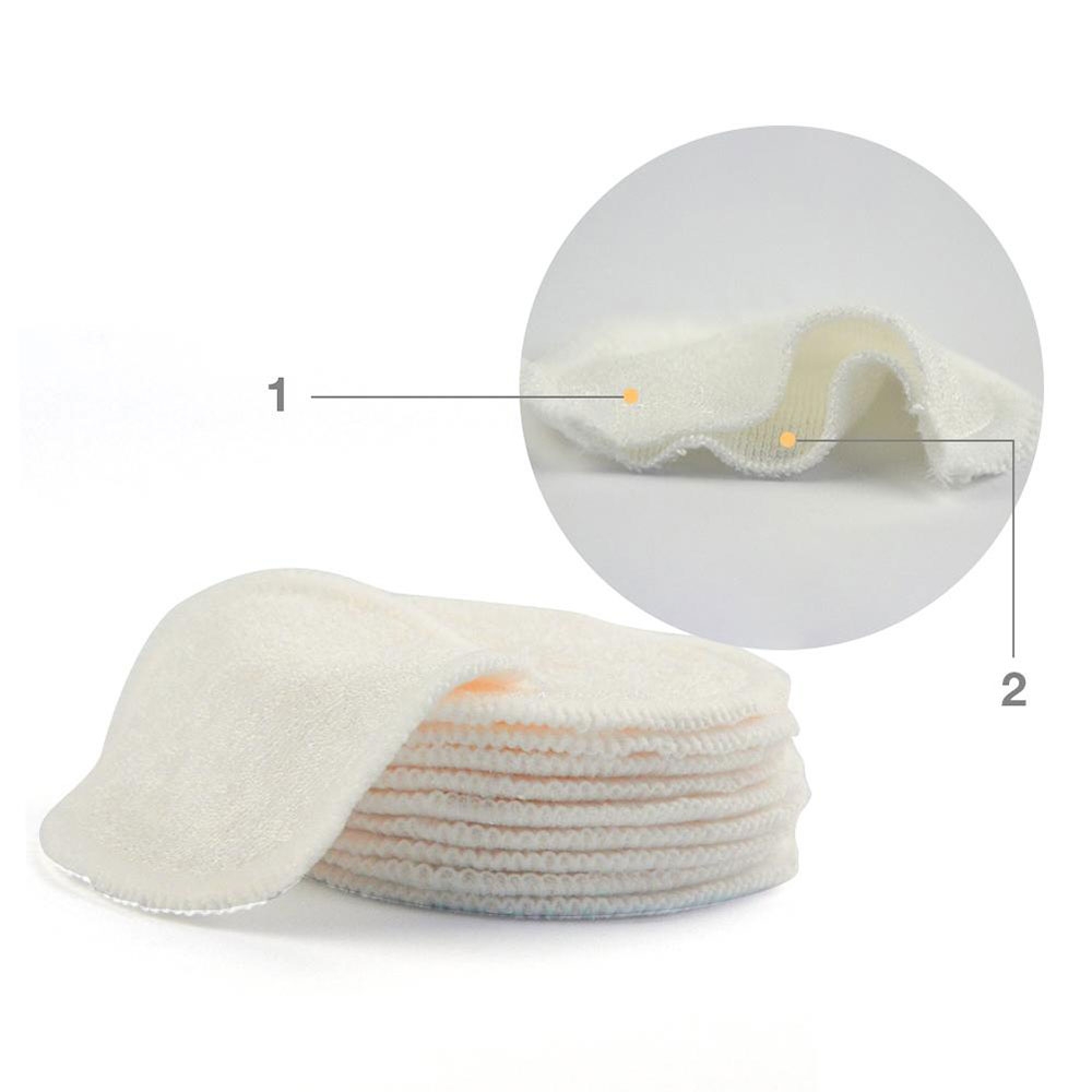 (12er Set) Wiederverwendbare Umweltfreundliche Wattepads Waschbare Abschmink Pads aus Bambus / Baumwolle