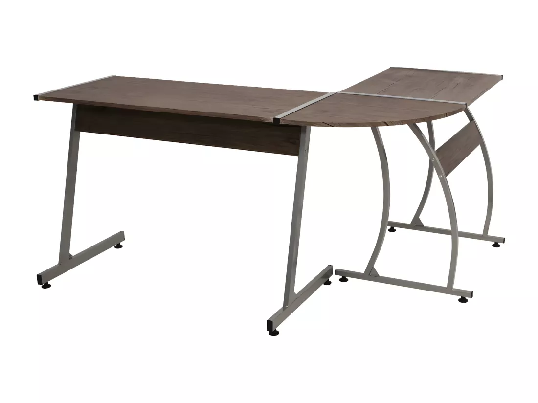 Bureau d'angle marron bois d'ingénierie