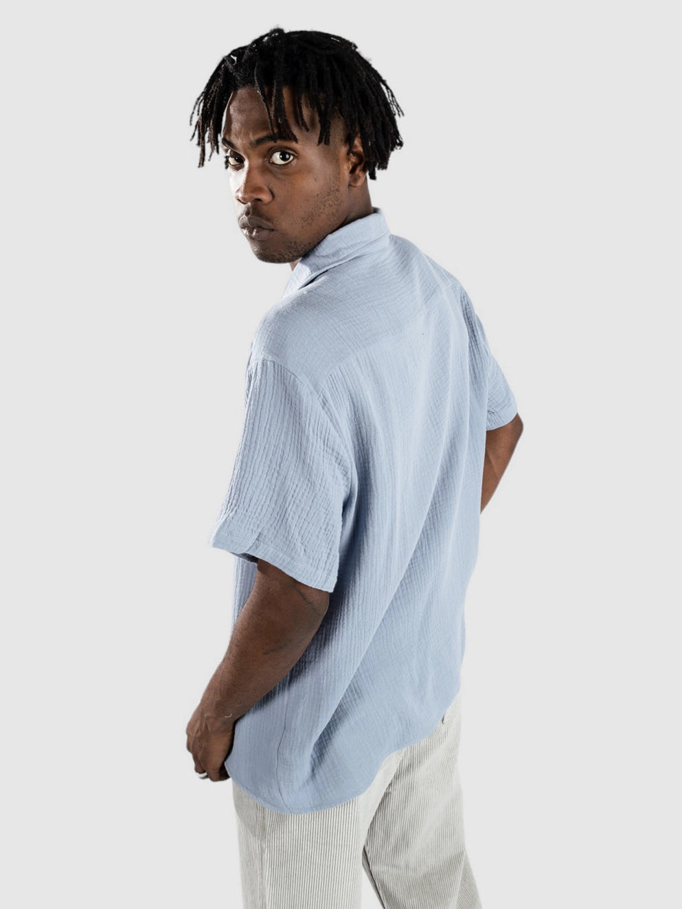Blue Tomato Plain Linen Shirt elemental blue