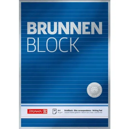 BRUNNEN Briefblock Premium, A4 90g liniert