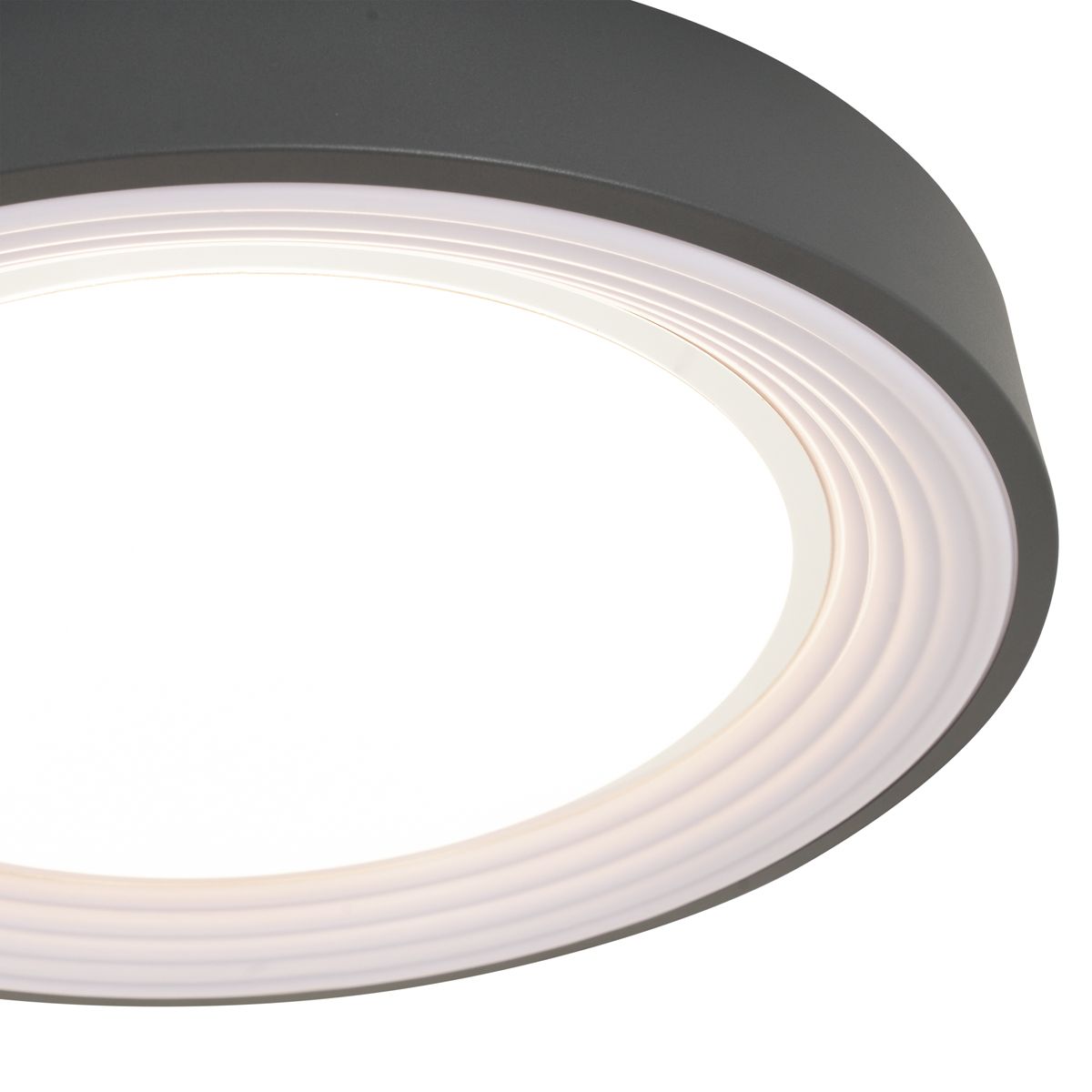 Moderne plafondlamp grijs met wit 38cm incl. LED dimbaar RGB - Kanton
