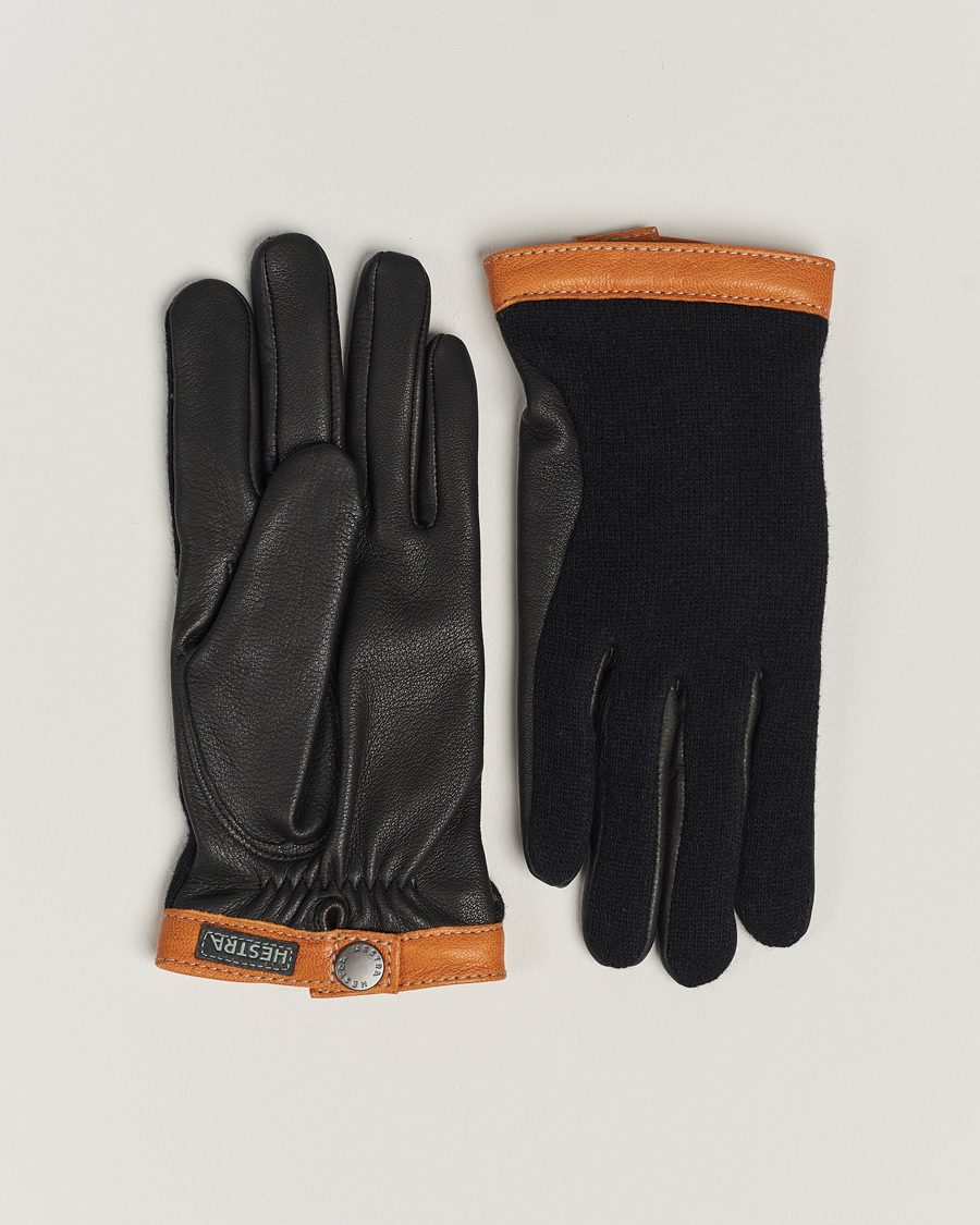 Hestra Deerskin Wool Tricot Glove Black/Black