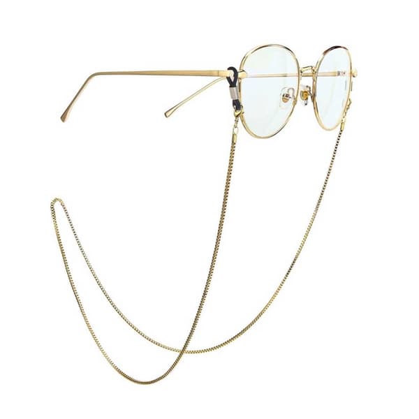 Senils String Gold Chain Egelassed Eyreglassed Nectine's
