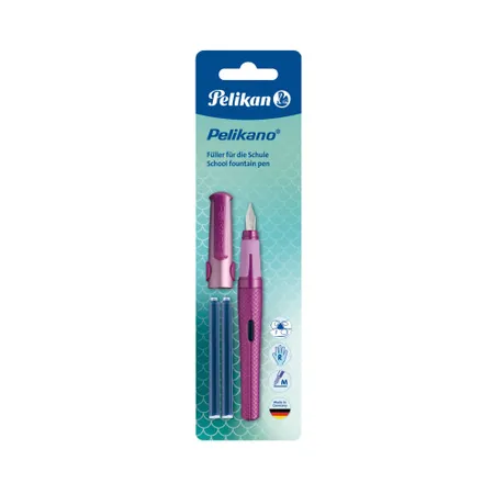 Pelikan Füller Pelikano Struktur für Rechtshänder, Feder M, 1 Stück, 4-fach sortiert