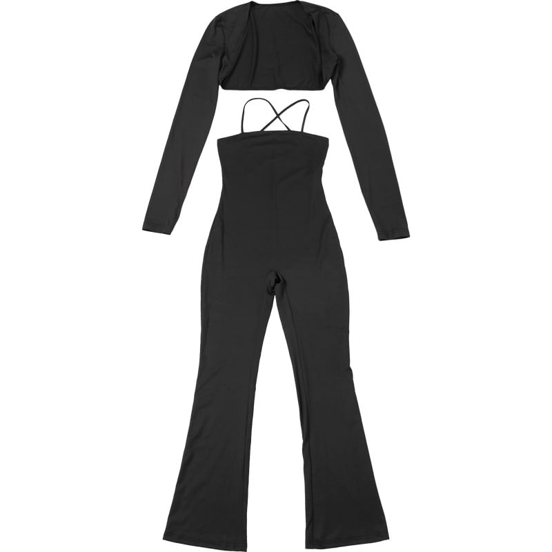 Weaveal - Set: Effen Shrug + Halter Effen Slim Fit Jumpsuit