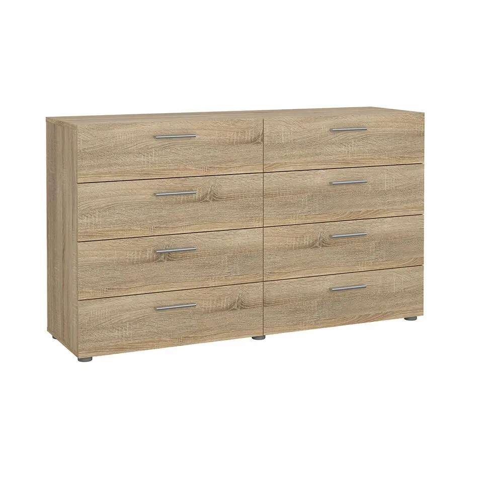 Hioshop Pepe kommode 8 lades eikenstructuur decor