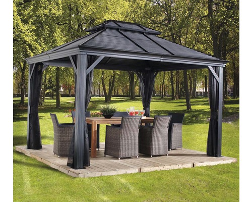 SOJAG Mykonos 10x14 paviljoen met klamboe 415 x 289 cm antraciet