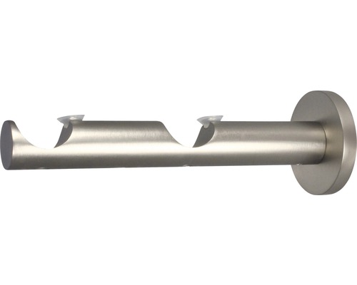 Dubbele wandbeugel voor Gent, RVS-look, Ø 25 mm, 15 cm lang