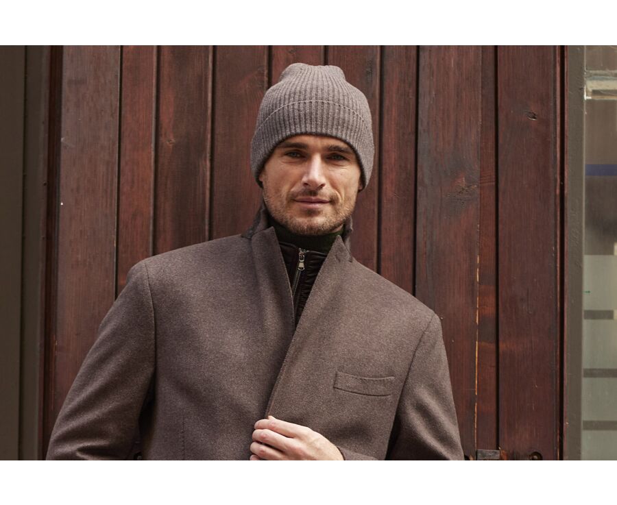 Bonnet laine homme Chocolat Chiné - BENNETH