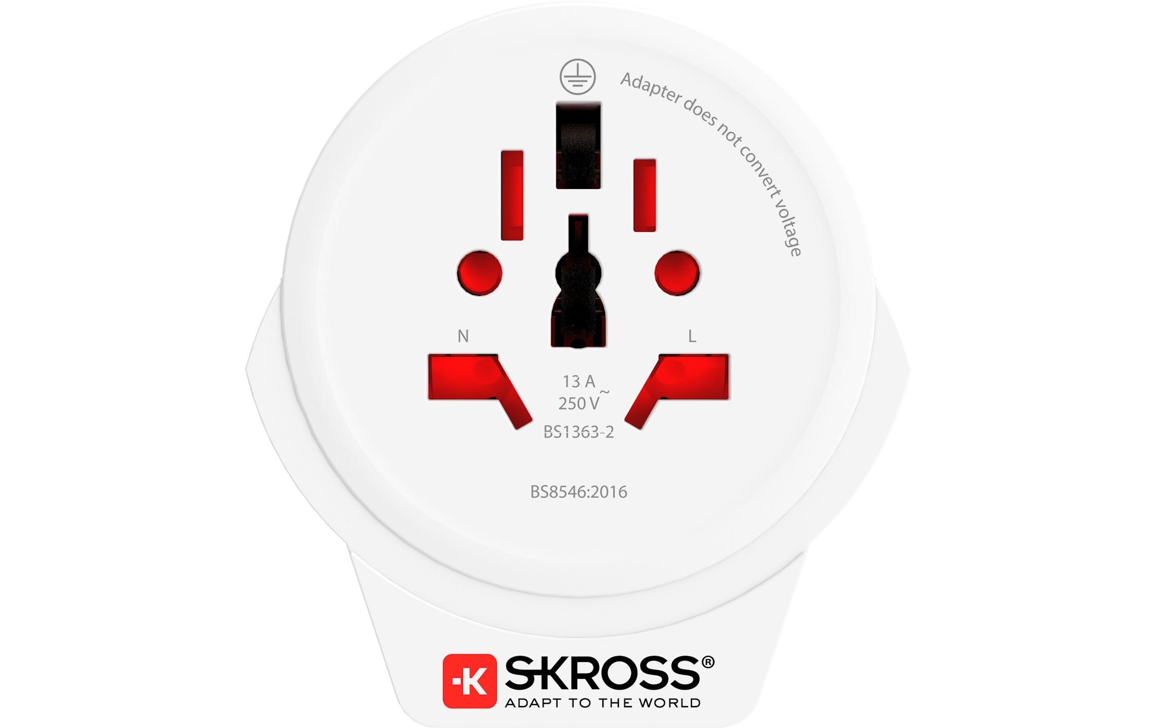 Reiseadapter World USA mit USB LadegerätKompakter Reisestecker World zu USA mit USB Ladeanschluss