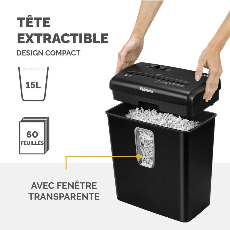 Destructeur Fellowes Powershred P-30C - coupe croisée