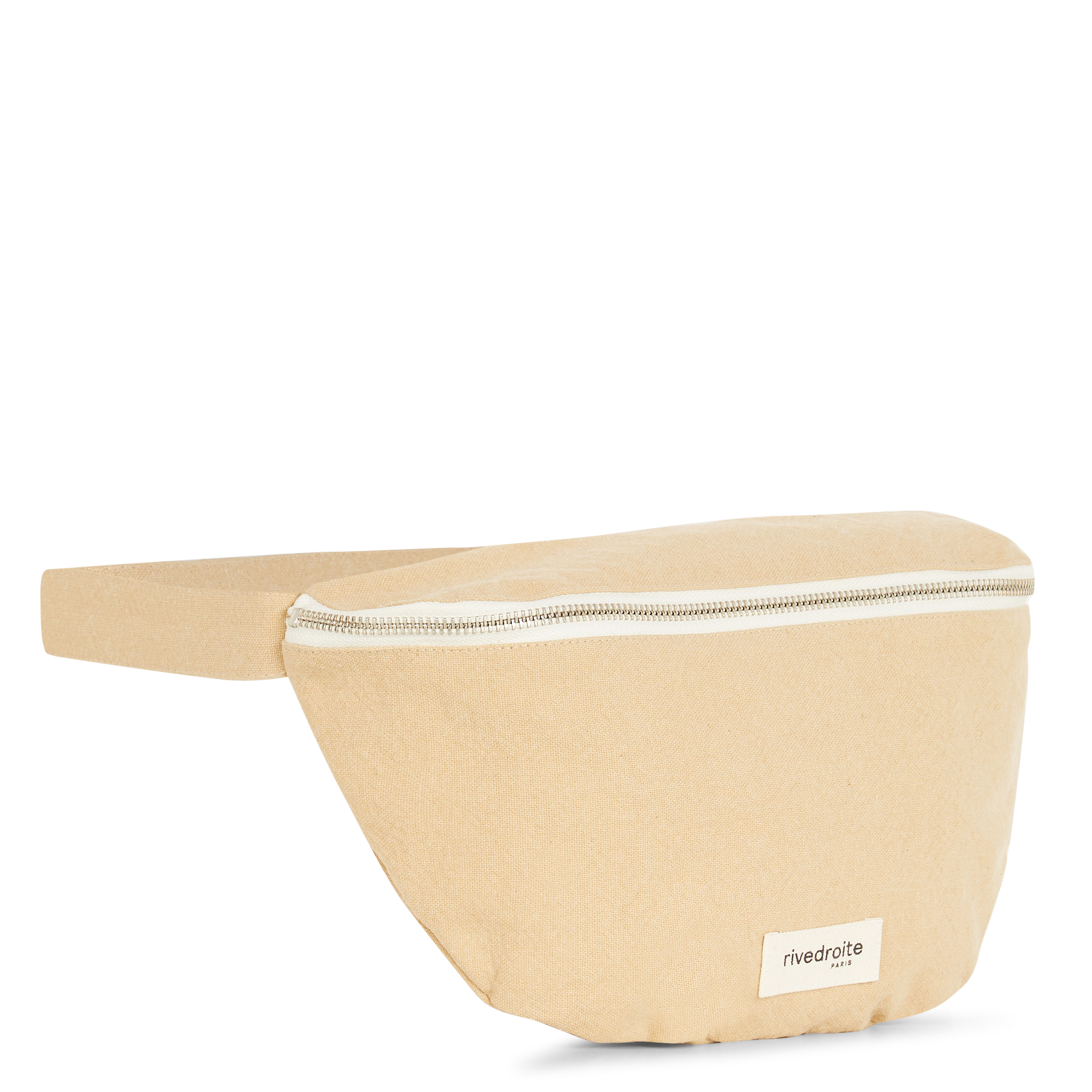 CUSTINE - Sac banane en coton recyclé imprimé | Beige