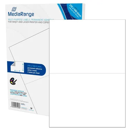 MediaRange Etiketten 50 Blatt DIN A4, 210 x 148.5 mm, 100 Stück