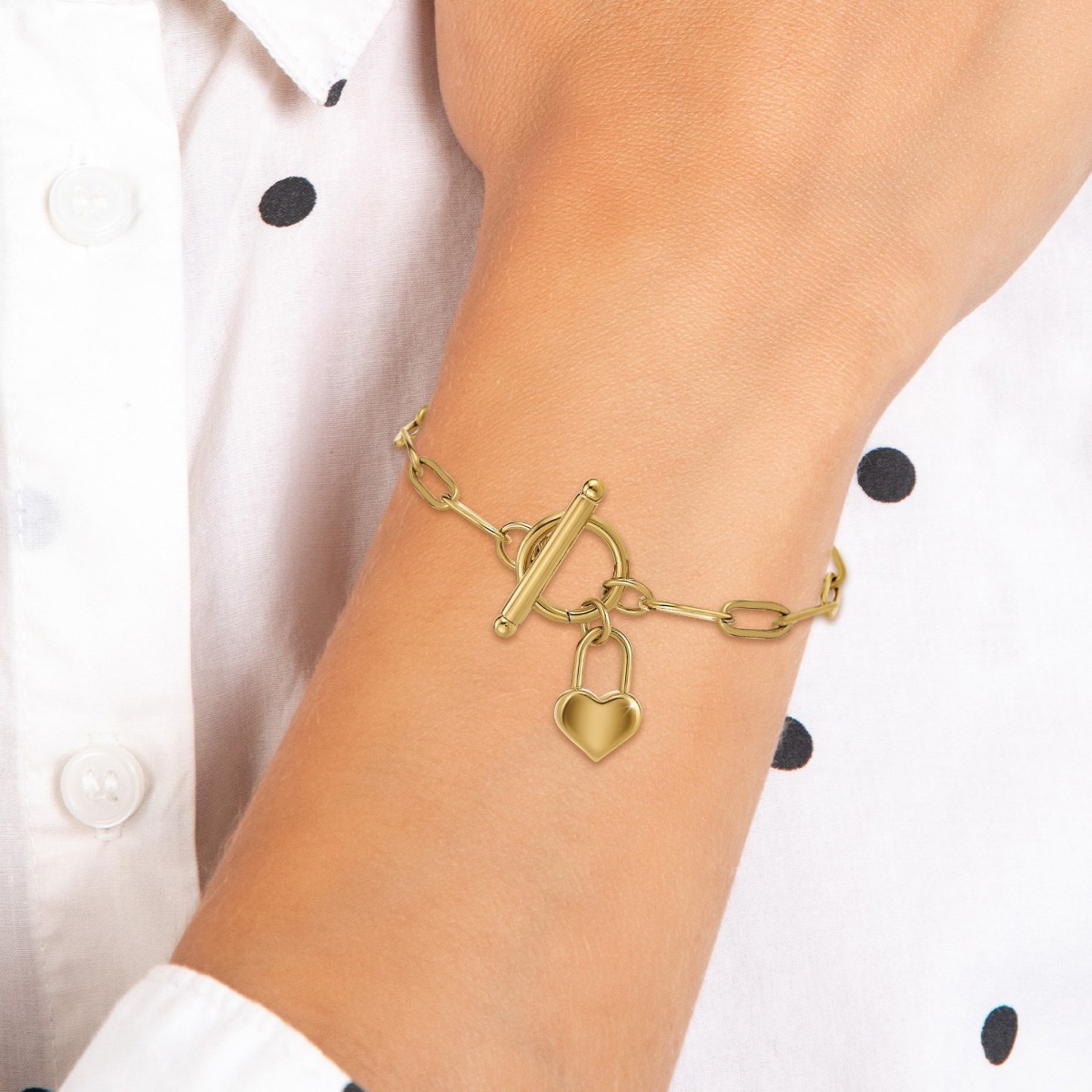 Bracelet coeur en acier inoxydable par SC Bohème