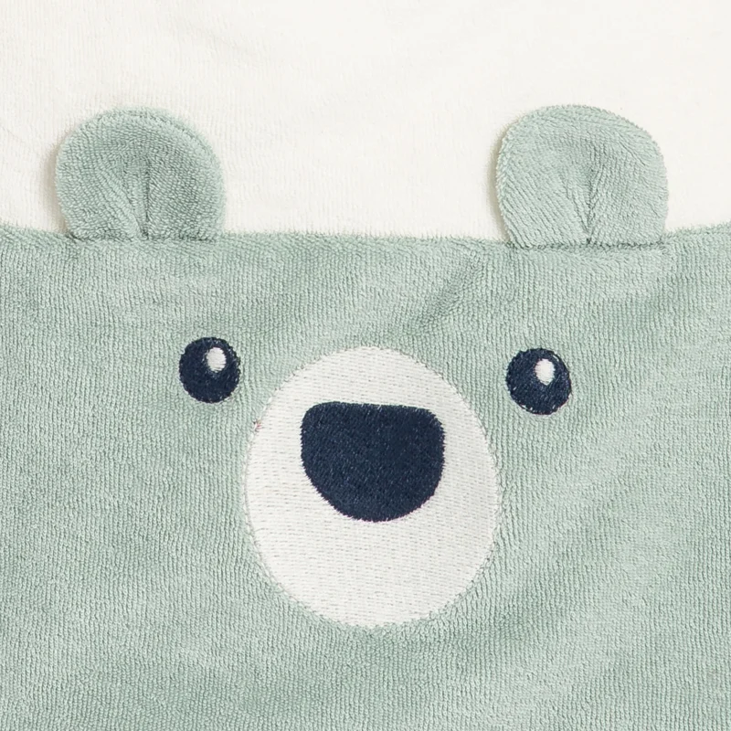 Grand bavoir ours vert et rose bébé mixte (lot de 2) Vert