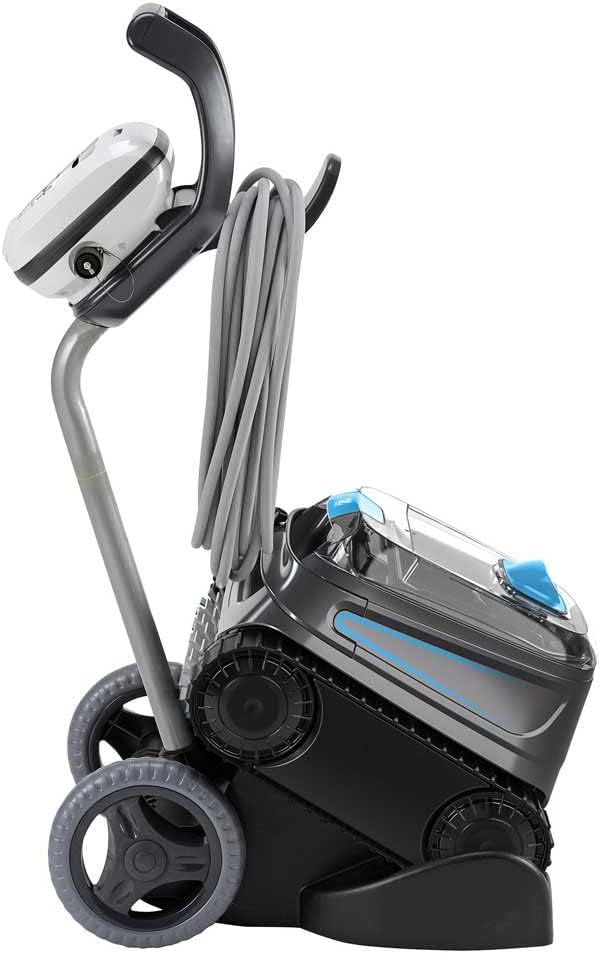 Zodiac CNX 50 iQ Poolroboter. Für Pools bis 12 x 6 m. Reinigt Boden, Wände und Wasserlinie. Lift-System und App-Steuerung inklusive. 18 m Kabel mit Anti-Twist-System, Doppel-Filter und Transportwagen.