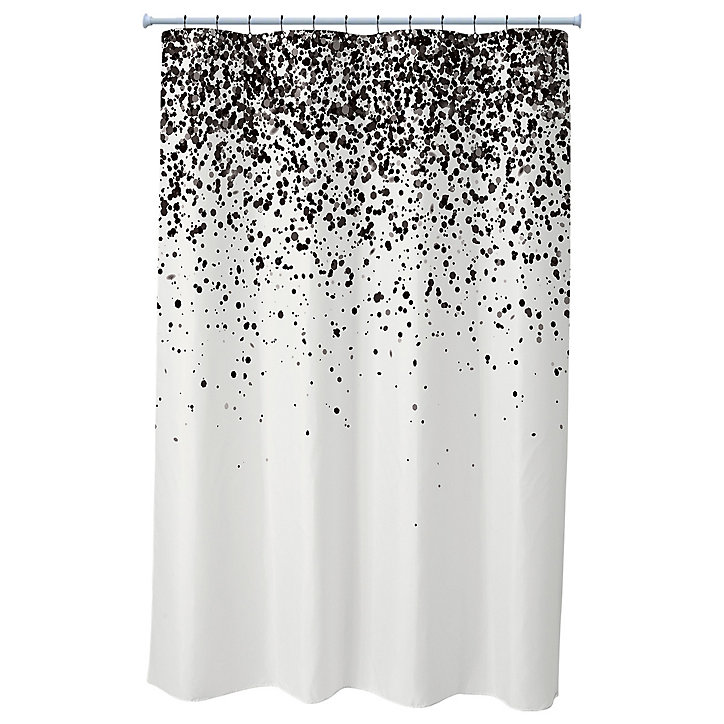 Rideau de douche, 180x200 cm, noir et blanc, Dotty