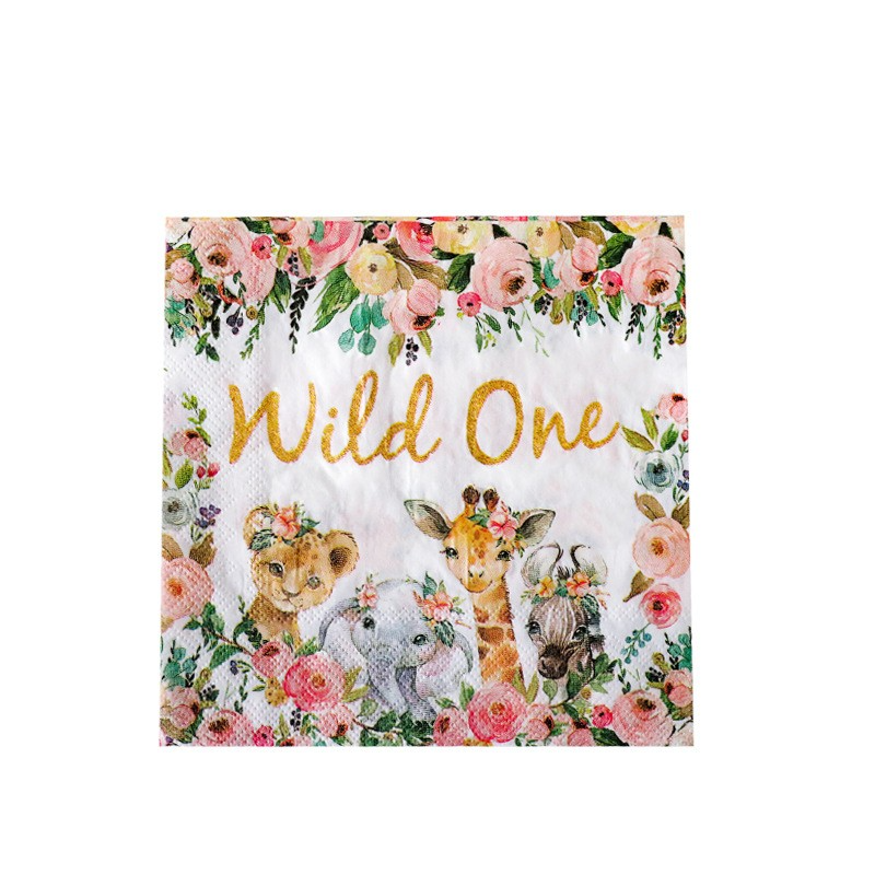 (50-tlg. Set) Einweg Geschirr Kinder Party Tisch Dekoration - Wild One