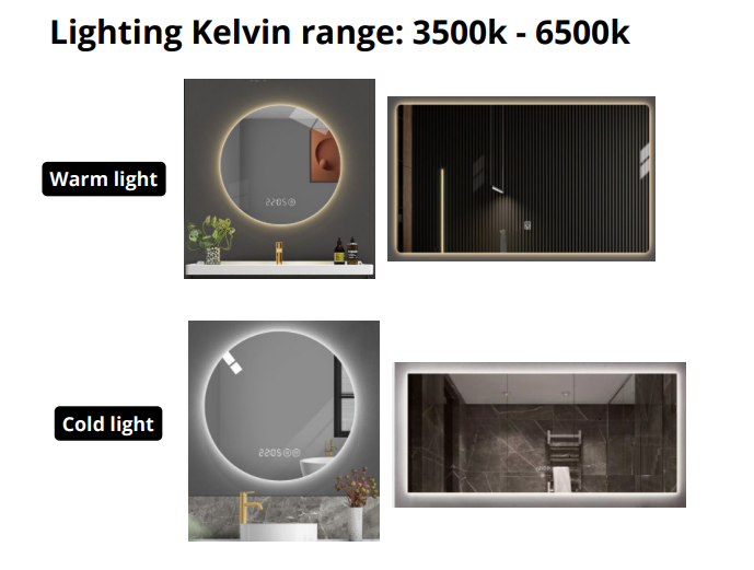 Sanigoods Ovo organische spiegel met verlichting en verwarming 100x60cm