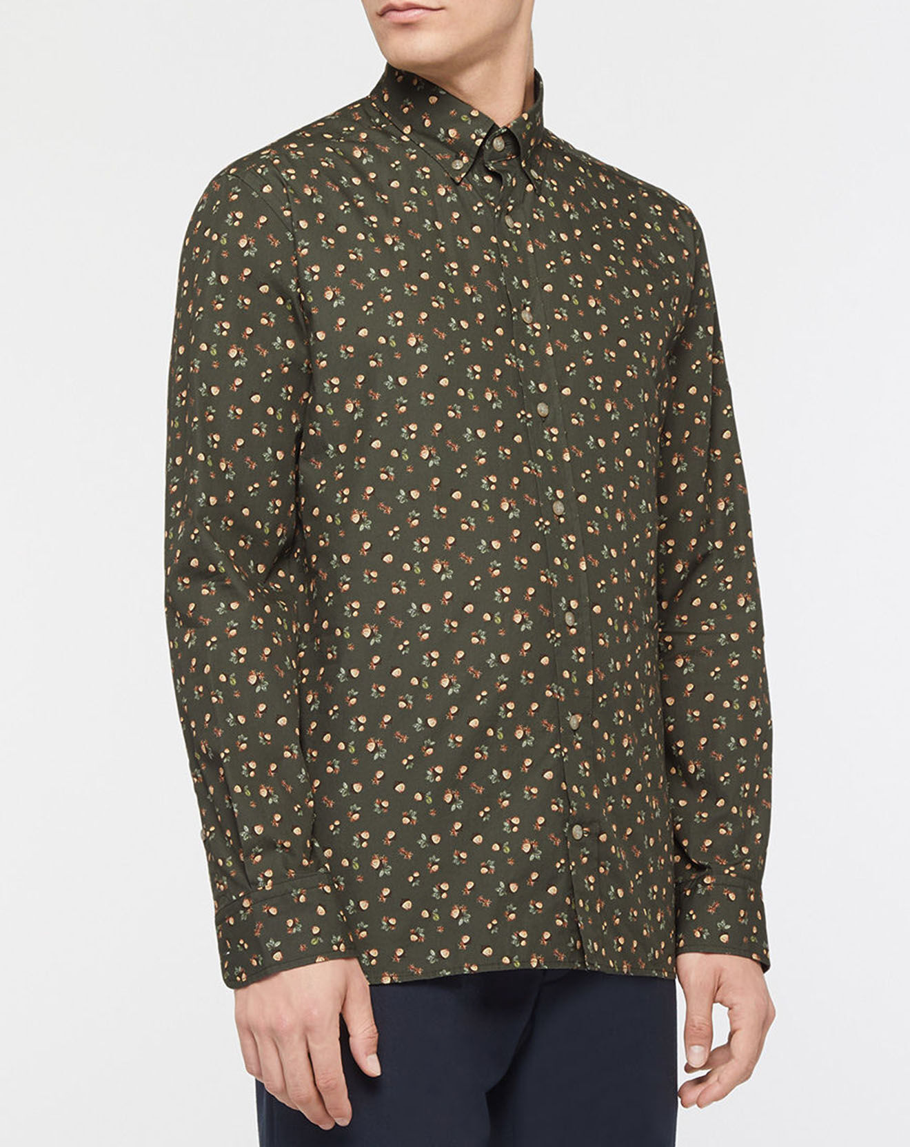 Hackett London Chemise Slim Fit imprimée kaki