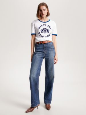 Camiseta Varsity com Logo Flocado