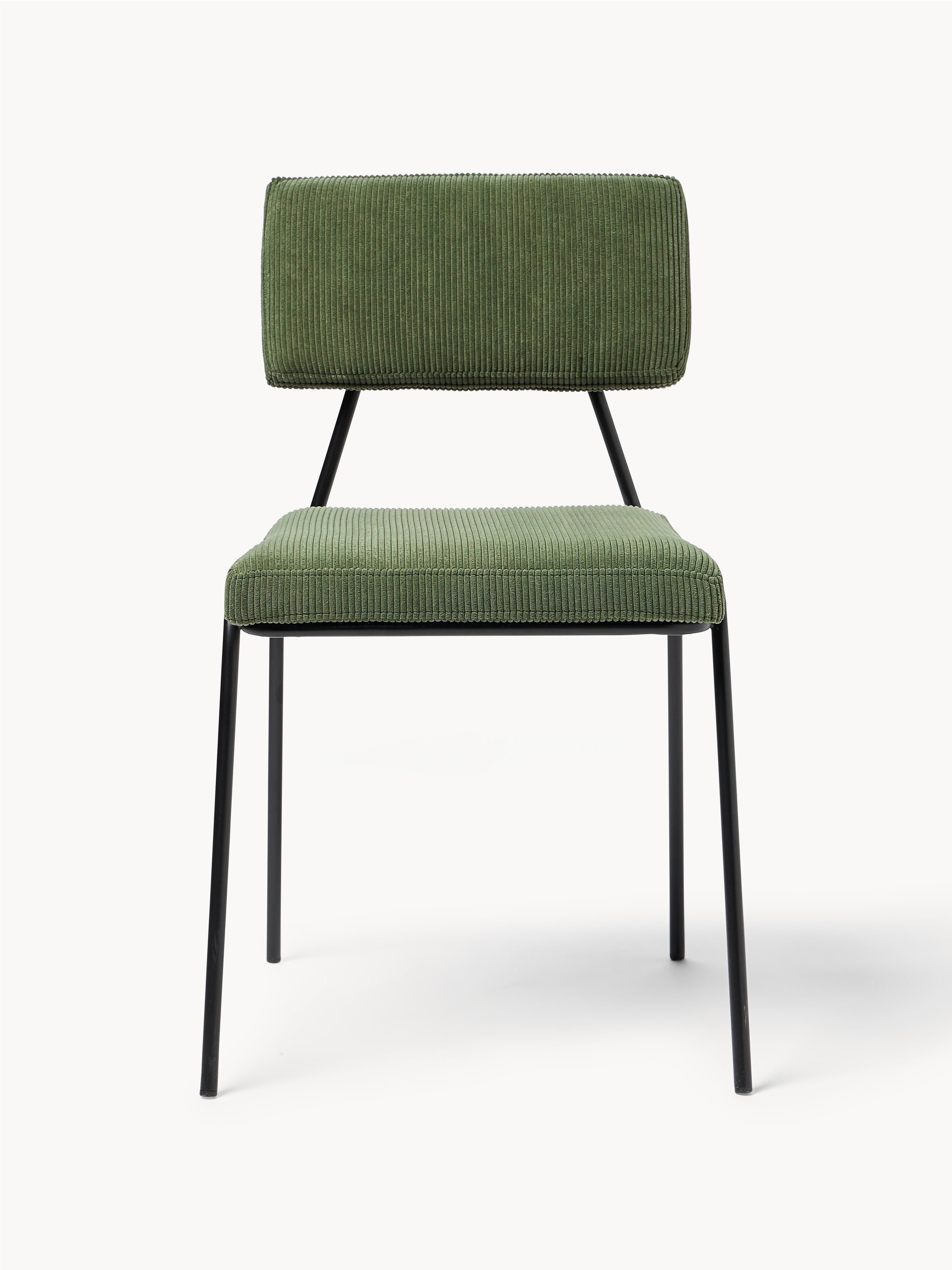 Corduroy gestoffeerde stoelen Mats, 2 stuks