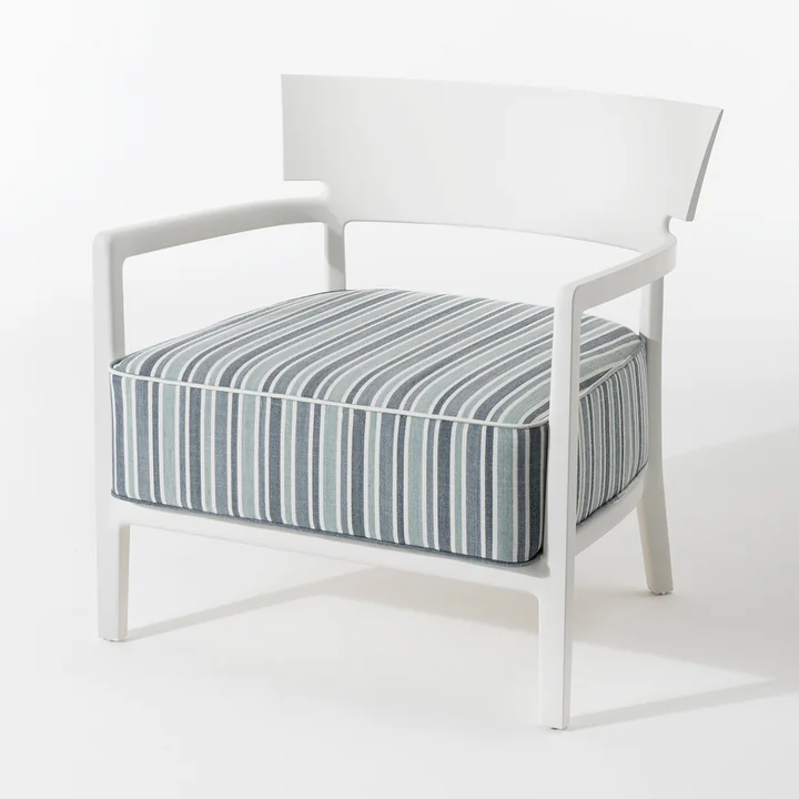 Kartell - Cara Outdoor Sessel, Gestell weiss matt / Bezug weiss