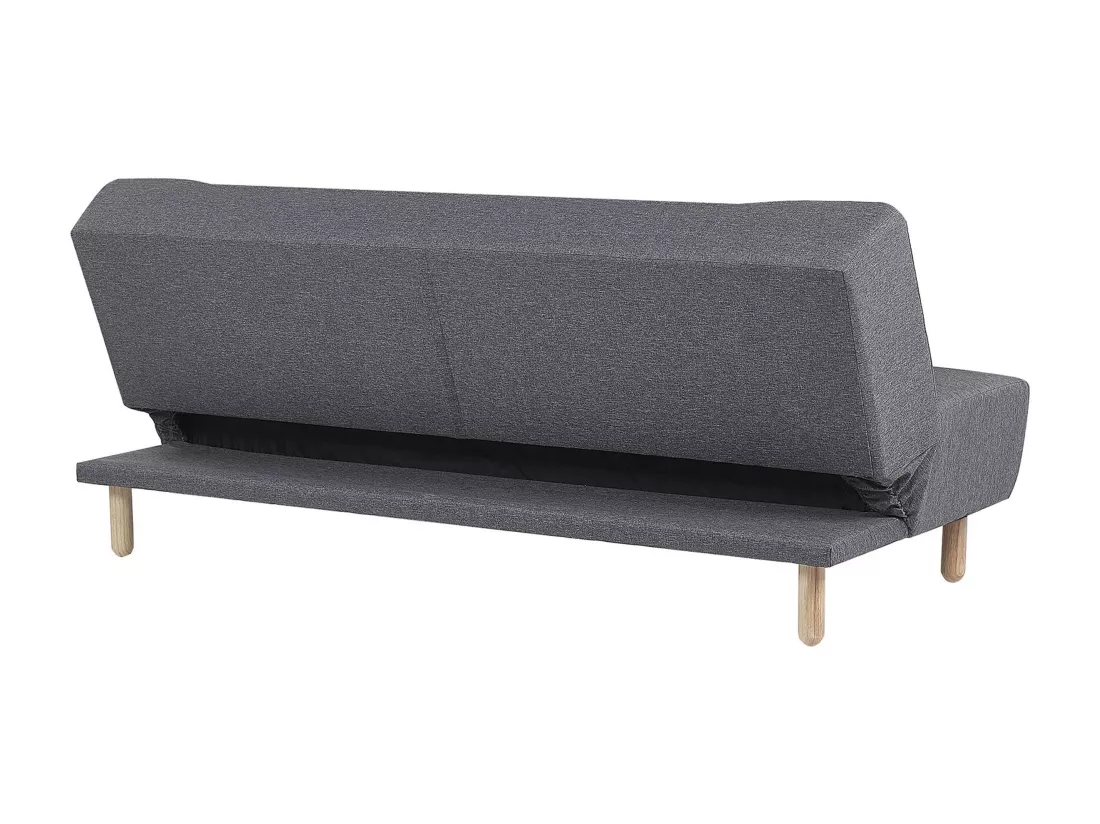 Canapé convertible 3 places en tissu gris foncé ALSTEN