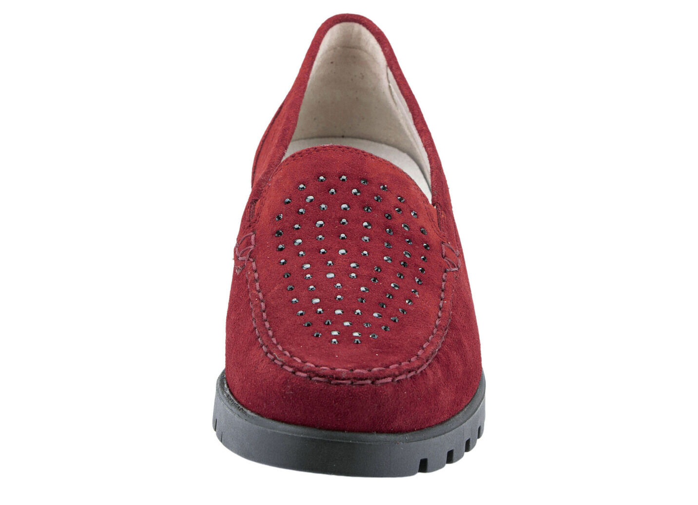 Waldläufer Mokassin-Slipper mit Glitzer-Applikationen