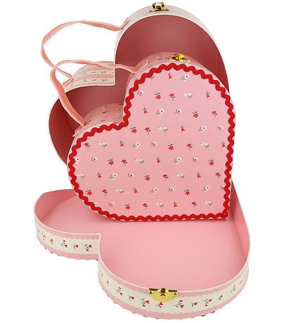 Meri Meri Koffer - Herz - 2er-Pack - 21/26 cm - Vintage Heart -