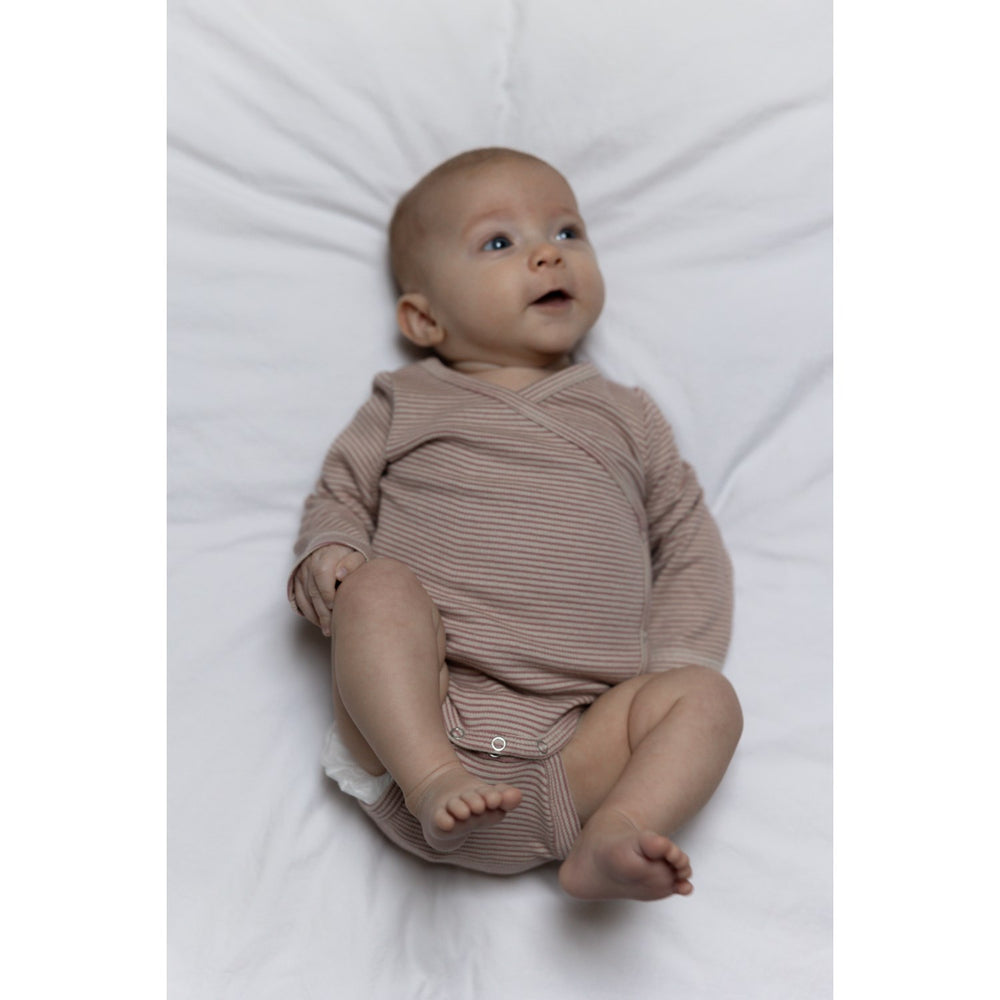 Køb Petit Piao Nostalgic Rose/Dark Off White PPDian Body L/S Fold Over Stripe NOOS