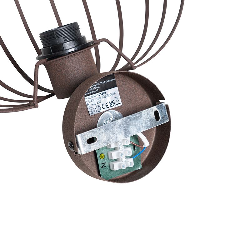 Design wandlamp roestbruin 30 cm - Johanna