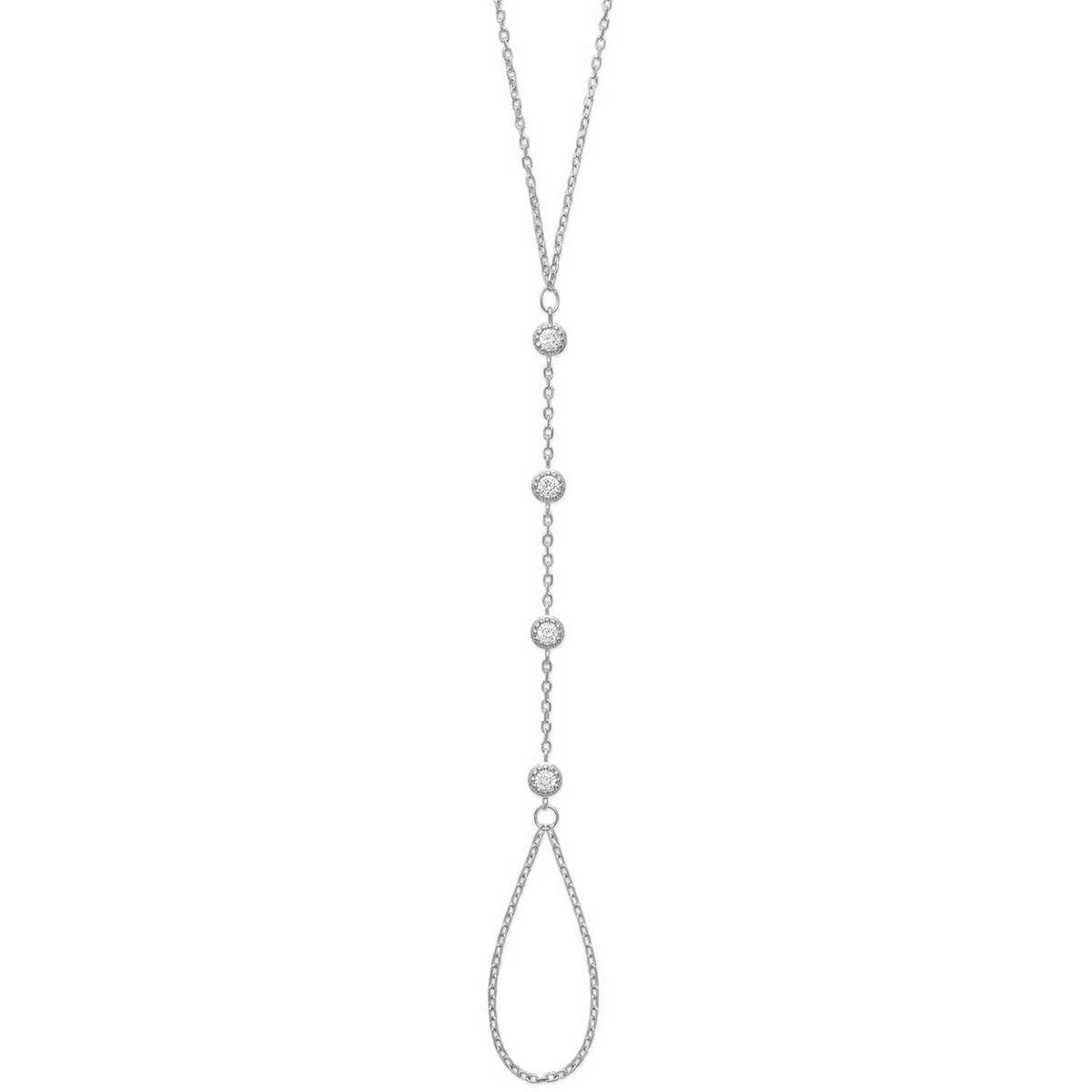 Bracelet bague suite d'oxyde de zirconium clos Argent 925 Rhodié